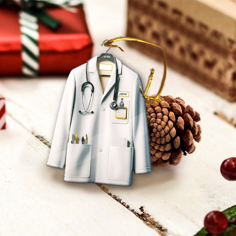 Custom Doctor 2D FLAT Ornament, Doctor Christmas Ornament, Doctor Gift, Healthcare Workers Gift, Dr Ornament,Gift for Dr, PA,Np,Medical Grad