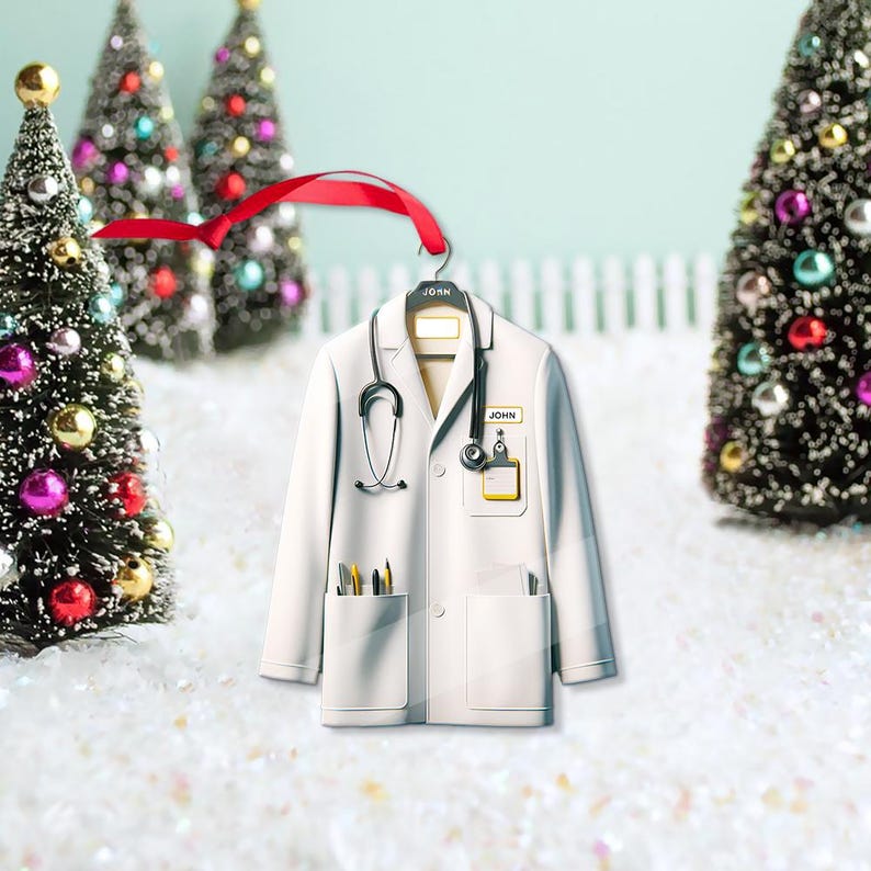 Custom Doctor 2D FLAT Ornament, Doctor Christmas Ornament, Doctor Gift, Healthcare Workers Gift, Dr Ornament,Gift for Dr, PA,Np,Medical Grad