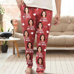 Custom Photo Funny I Love My Lover - Personalized Pajama Pants