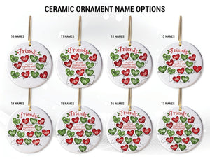 Custom Friends Ornament, Personalized Christmas Ornament, Friend is Tied Together With Heartstrings, Friend Christmas Gift, Friends Keepsake