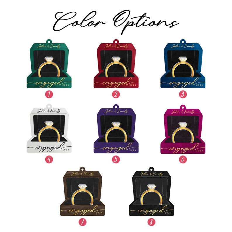 Engagement Ring Box Ornament, Personalized Engagement Gifts, First Christmas Engaged Ornament 2024, Proposal Keepsake, Anniversary Gifts