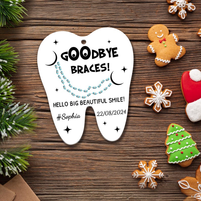 Goodbye Braces Gift, Dental hygienist gift, Personalized Braces Ornament, Orthodontist Gift, Custom Dentist Name, Dentist Gift ,Kids Braces