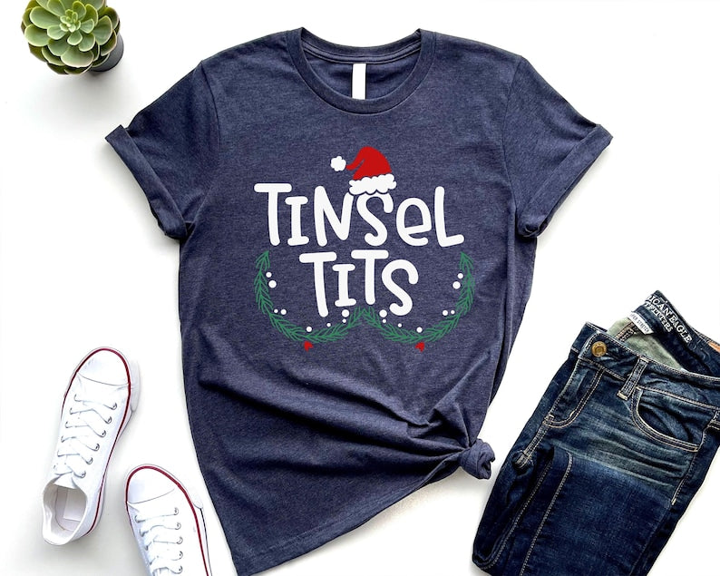 Christmas Couples Shirts,Jingle Balls,Tinsel Tits,Funny Matching Couples Shirts,Couples First Christmas T Shirts,Funny Christmas Gift Shirts