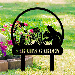 Custom Your Garden Sign, Personalized Animal Metal Garden Sign, Gardener Name Sign, Gardener Gift, Yard Sign Yard Decor,Gift for Mom Grandma