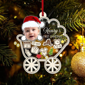 Personalized Baby's First Christmas Ornament 2024, Custom New Baby Gift, 4D Shake Babies Ornament, Baby Shower Gift, Baby Name Xmas Keepsake