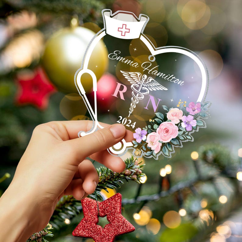 Registered Nurse Christmas Ornament, Personalized RN Nurse Gift,First Christmas As A RN Ornament,New Nurse Ornament,Nurse Christmas Ornament