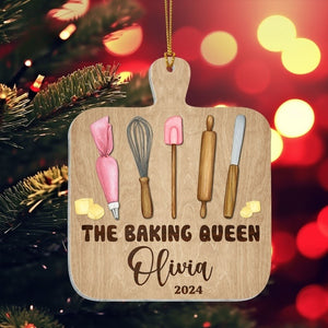 Personalized Baking 2D Flat Printed Acrylic Ornament Not 3D, Christmas Baking Acrylic Ornament, Gift for Baker, Pastry Chef, Chef Ornament