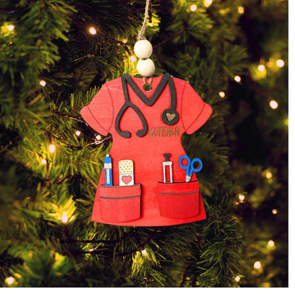 Nurse Christmas Ornament, Medical Scrubs Co Worker Gift, RN Student Graduation, LPN Personalised Doctor Gift, Health Care Appreciation Week