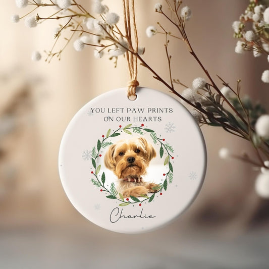 Personalised Pet Photo Christmas Memorial Bauble, Dog Photo Memorial Bauble, Pet Memorial Xmas Tree Ornament, Pet Xmas Gifts