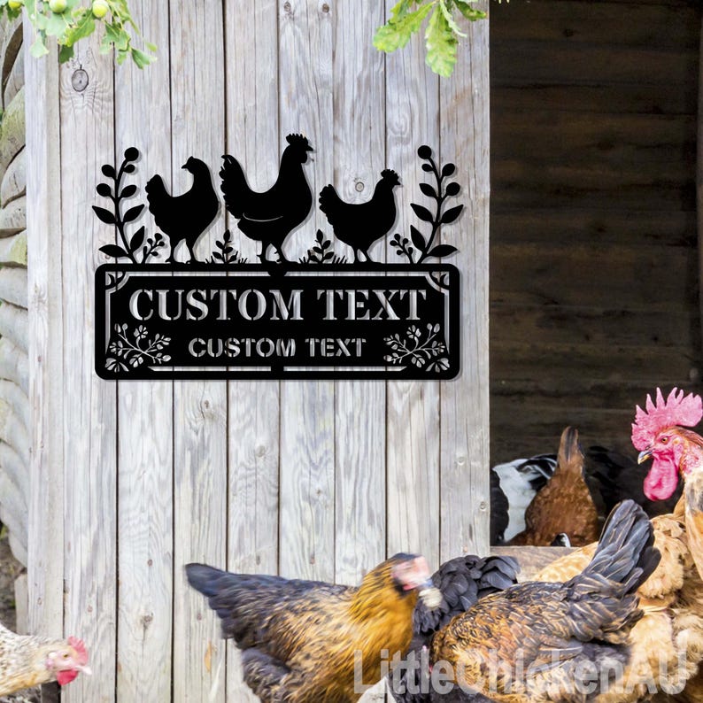 Chicken Coop Sign,Hen House Sign Custom,Metal Chicken Sign,Personalized Chicken Farm Sign,Farm Decor,Farmhouse Decor,Our Little Coop Sign