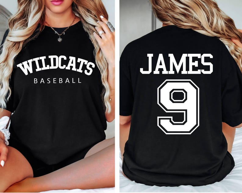 Custom Baseball Team Name and Number Shirt, Gift For Baseball Team Lover,Baseball Mama Shirt,Game Day Women,Front-Back Shirt