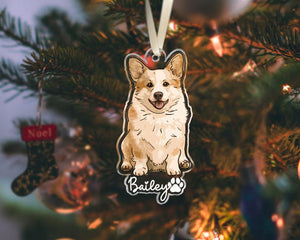 Pet Memorial Ornament, Dog Photo Ornament, Custom Dog Xmas Ornament, Dog Cat Loss Keepsake, Forever Loved, Memorial Gift, Pet Sympathy Gift