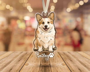 Pet Memorial Ornament, Dog Photo Ornament, Custom Dog Xmas Ornament, Dog Cat Loss Keepsake, Forever Loved, Memorial Gift, Pet Sympathy Gift