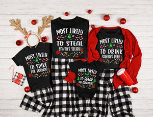 118 Quotes Most Likely to Christmas Shirt, Family Matching Christmas T-Shirts, Christmas Shirt, Funny Christmas Shirt, Family Pajamas