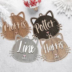 Personalized Cat Ornament for Pet Christmas Gift, Custom Christmas Cat Gift for Cat Lover, Christmas Ornament for Cat Owner Gift for Xmas