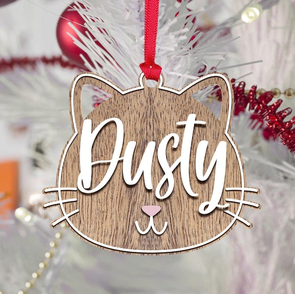 Personalized Cat Ornament for Pet Christmas Gift, Custom Christmas Cat Gift for Cat Lover, Christmas Ornament for Cat Owner Gift for Xmas