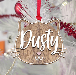 Personalized Cat Ornament for Pet Christmas Gift, Custom Christmas Cat Gift for Cat Lover, Christmas Ornament for Cat Owner Gift for Xmas