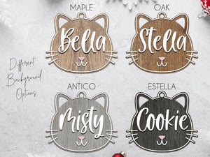 Personalized Cat Ornament for Pet Christmas Gift, Custom Christmas Cat Gift for Cat Lover, Christmas Ornament for Cat Owner Gift for Xmas