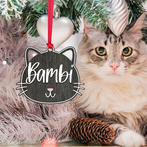 Personalized Cat Ornament for Pet Christmas Gift, Custom Christmas Cat Gift for Cat Lover, Christmas Ornament for Cat Owner Gift for Xmas