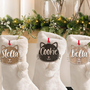 Personalized Cat Ornament for Pet Christmas Gift, Custom Christmas Cat Gift for Cat Lover, Christmas Ornament for Cat Owner Gift for Xmas