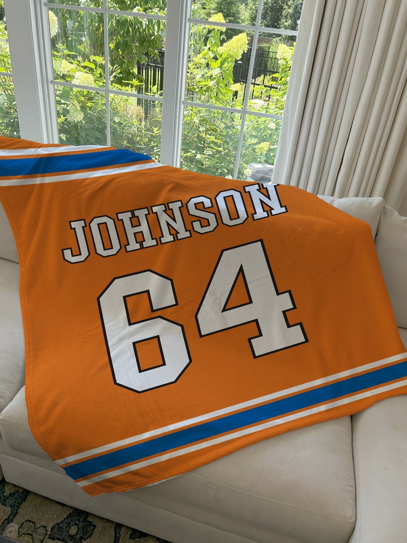 Personalized Sports Jersey Blanket, Custom Name Blanket, Basketball Football Baseball Blanket, Gift for him, Team Gift