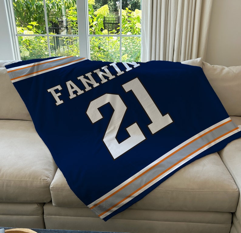 Personalized Sports Jersey Blanket, Custom Name Blanket, Basketball Football Baseball Blanket, Gift for him, Team Gift