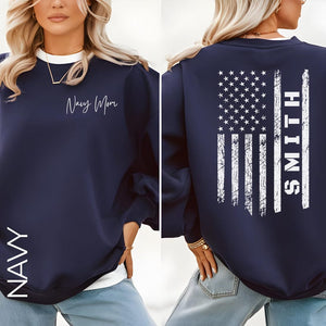 Custom Military Shirts, Army Wife Gift, Air Force Wife Gift, Military Wife Sweatshirt, Navy Sister Mom Shirt, Navy Family, Military Family