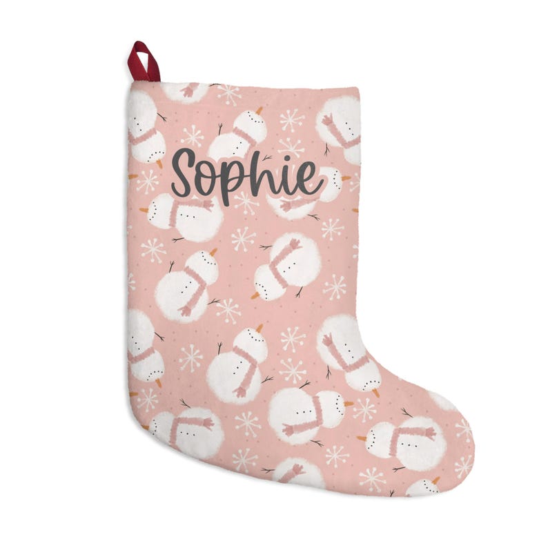 Personalized Pink Christmas Stocking custom name stocking, Personalized Christmas Stocking, Family Christmas Stocking, Holiday Stocking Gift