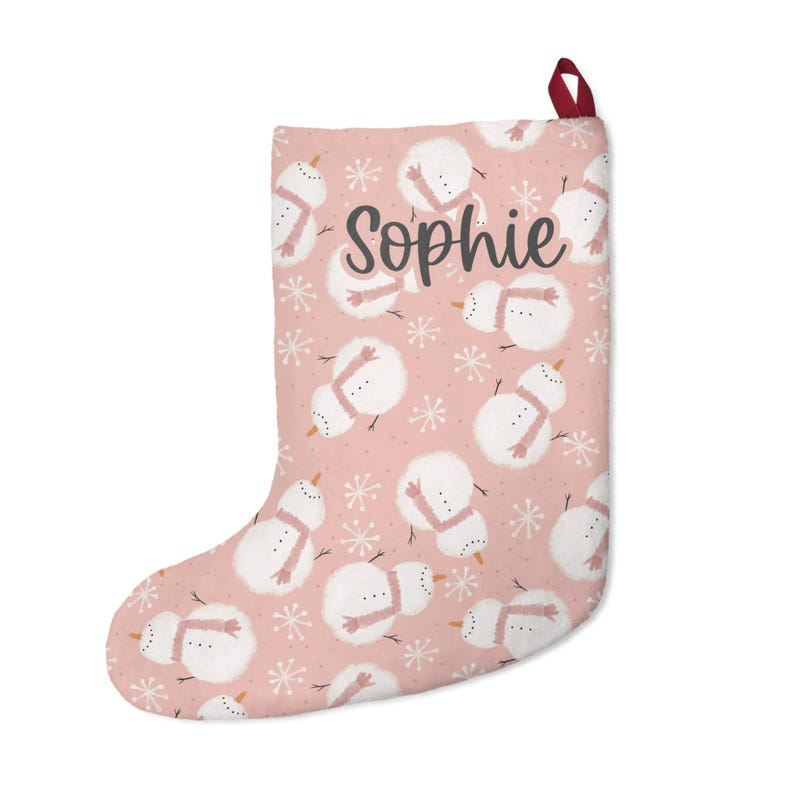 Personalized Pink Christmas Stocking custom name stocking, Personalized Christmas Stocking, Family Christmas Stocking, Holiday Stocking Gift