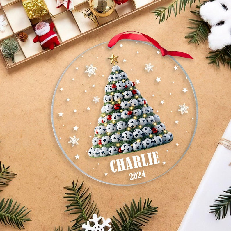 Personalized Soccer Christmas Tree Ornament, Soccer Team Gift Ornament, Soccer Ornament, Soccer Keepsake, Soccer Christmas Ornament 2024