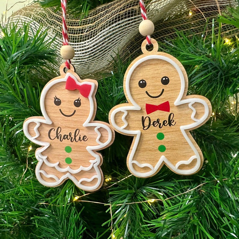 Personalized Gingerbread Christmas Ornament, 3D Customized Cookie Ornament Gift for Christmas, Custom Gingerbread Ornament Kids Ornaments