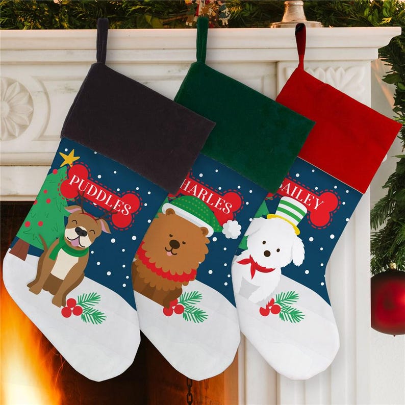 Personalized Dog Breed Stocking, Dog Christmas Stocking, Custom Puppy Stocking, Dog Christmas Gift, Goldendoodle Stocking, Maltese, Huskey