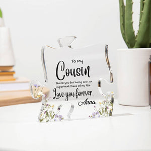 Cousin Gift, Cousin Acrylic Puzzle Plaque, Thank You Gift for Cousin, Personalized Cousin Gifts, Christmas Gift for Cousin, Birthday Gift