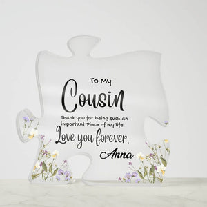 Cousin Gift, Cousin Acrylic Puzzle Plaque, Thank You Gift for Cousin, Personalized Cousin Gifts, Christmas Gift for Cousin, Birthday Gift