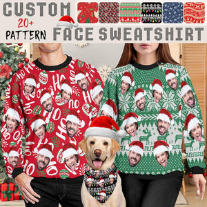 Custom Face Ugly Christmas Sweater: Personalized Photo Sweatshirt Personalized Family Photo Sweater, Custom Face Sweater, Funny Gift For Family