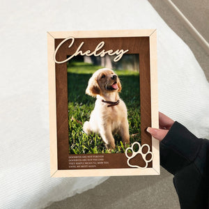 Personalized Memorial Dog Photo Frame with Name, Personalized Memorial Pet Sign, Dog Memorial Gifts, Pet Loss Gift, Cat Sympathy Loss Gift