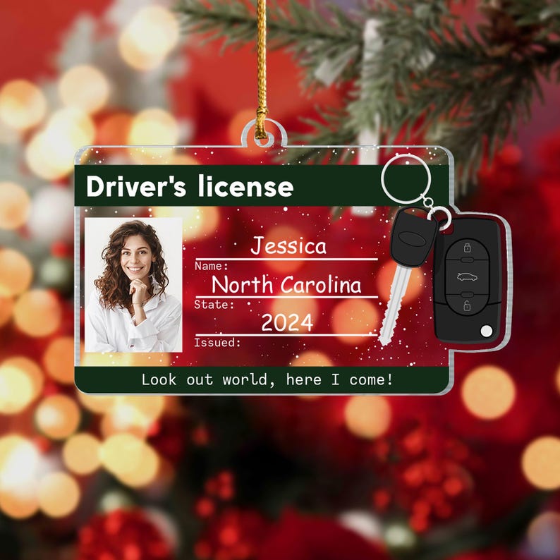 New Driver Personalized Christmas Ornament, Driver's License Christmas Ornament, New Driver Gift, New Car Owner Ornament, Teen Drivers Gift