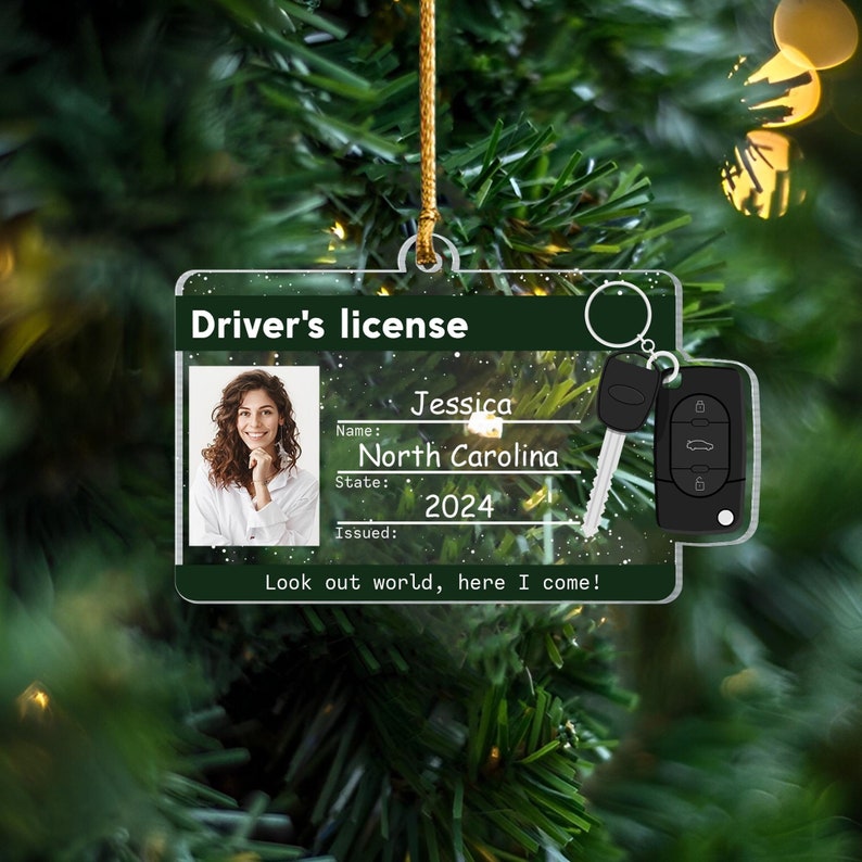 New Driver Personalized Christmas Ornament, Driver's License Christmas Ornament, New Driver Gift, New Car Owner Ornament, Teen Drivers Gift