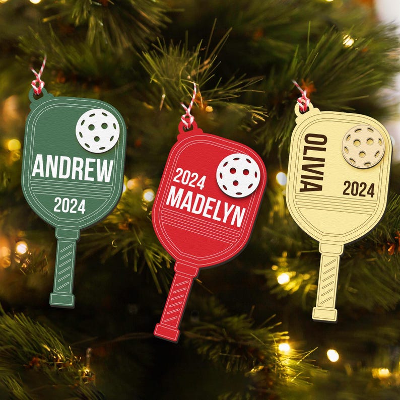 Custom Name Sport Players Christmas Gifts, Personalized Pickleball Ornament Wooden, Pickleball Gifts, Pickleball Lover Gifts