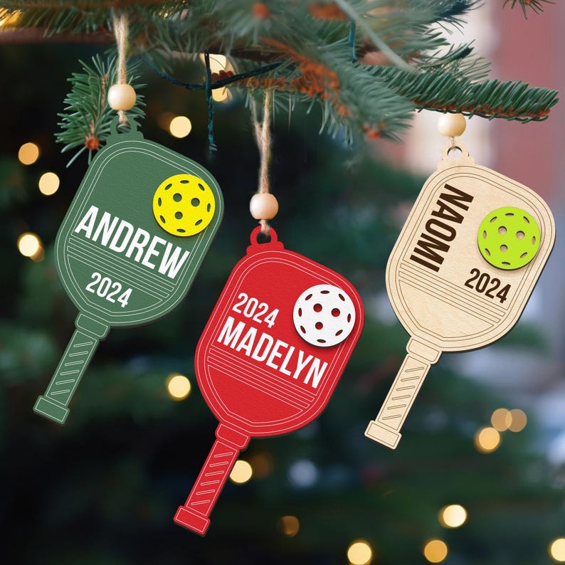 Custom Name Sport Players Christmas Gifts, Personalized Pickleball Ornament Wooden, Pickleball Gifts, Pickleball Lover Gifts