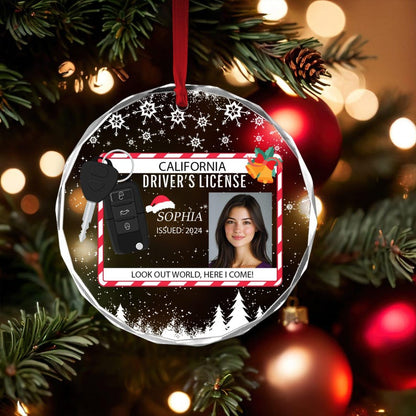 Personalized Photo New Driver Ornament 2025, Drivers License Ornament, Gift for New Driver, Driving Ornament, Drivers Permit Christmas