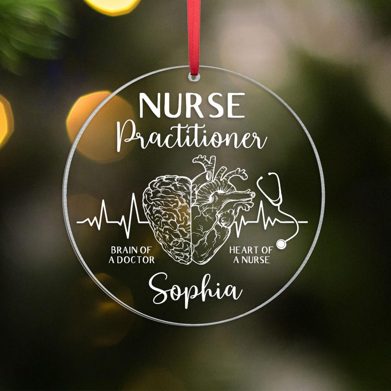Personalized Nurse Practitioner Ornament, Nurse Practitioner Gift, NP Nurse Gift, Nurse Ornament, New Nurse Gift, Nurse Christmas Ornament