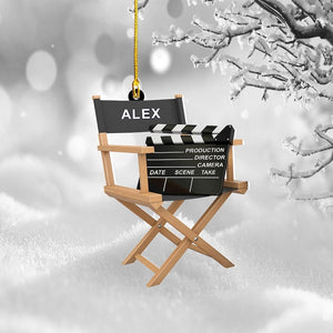 Personalized Director Chain Christmas Ornament, Film Clapper Christmas, Film Clapper Ornament, Christmas Gift For Film, Tree Hanging Decor