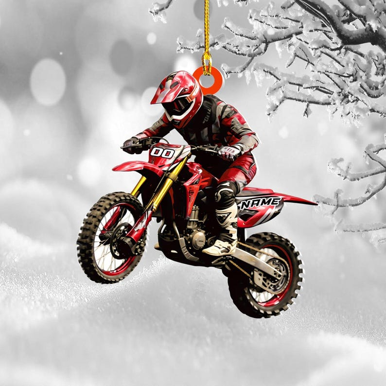 Personalized Dirt Bike Ornament Custom Motocross Men Ornament, Motorcycle Ornament, Bike Christmas Ornament,Gift for Racing Lover,Rider Gift