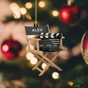 Personalized Director Chain Christmas Ornament, Film Clapper Christmas, Film Clapper Ornament, Christmas Gift For Film, Tree Hanging Decor