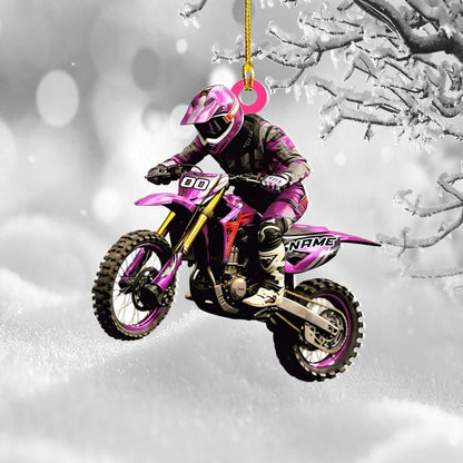 Personalized Dirt Bike Ornament Custom Motocross Men Ornament, Motorcycle Ornament, Bike Christmas Ornament,Gift for Racing Lover,Rider Gift