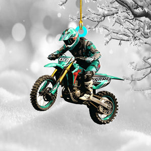 Personalized Dirt Bike Ornament Custom Motocross Men Ornament, Motorcycle Ornament, Bike Christmas Ornament,Gift for Racing Lover,Rider Gift