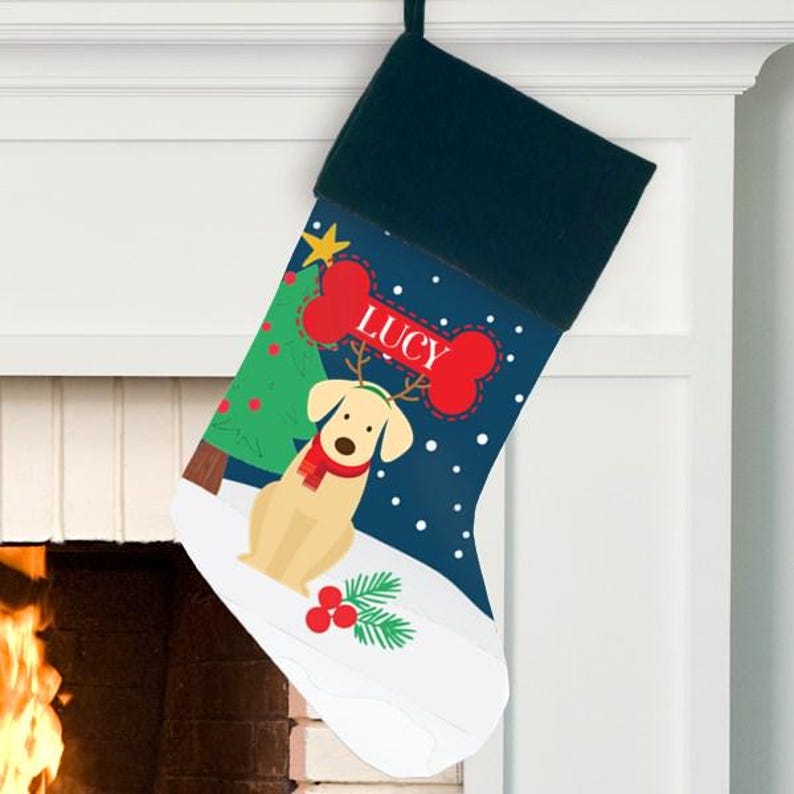 Personalized Dog Breed Stocking, Dog Christmas Stocking, Custom Puppy Stocking, Dog Christmas Gift, Goldendoodle Stocking, Maltese, Huskey
