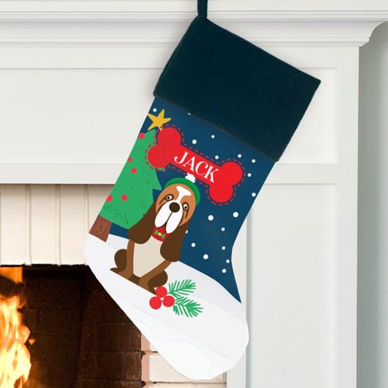 Personalized Dog Breed Stocking, Dog Christmas Stocking, Custom Puppy Stocking, Dog Christmas Gift, Goldendoodle Stocking, Maltese, Huskey