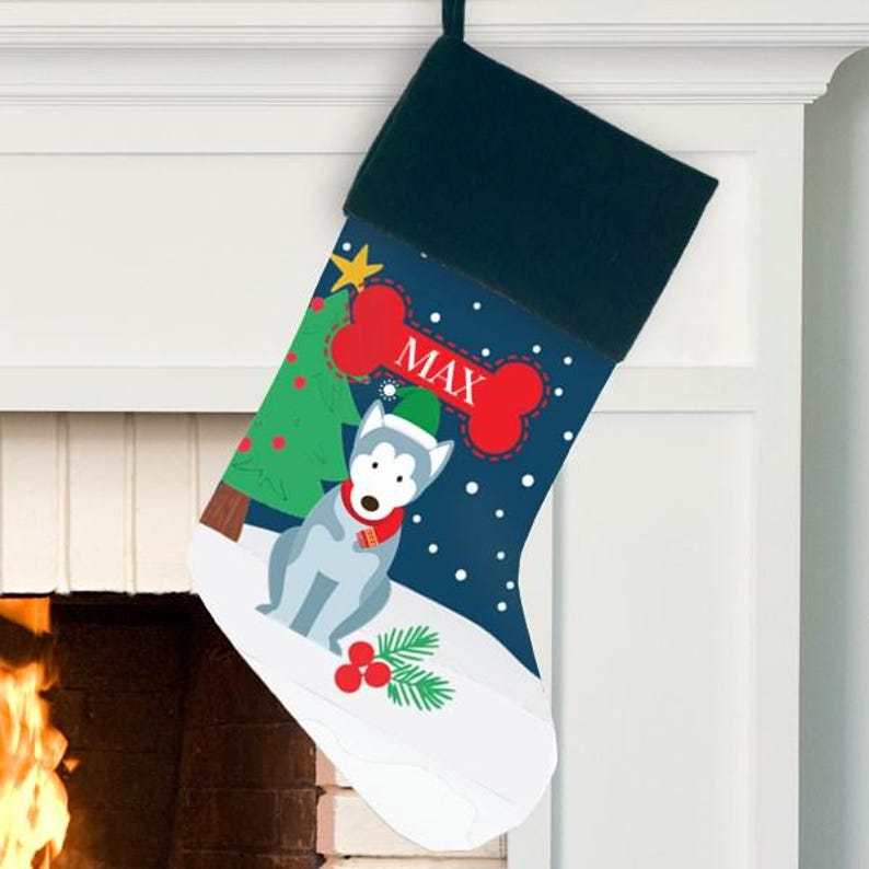 Personalized Dog Breed Stocking, Dog Christmas Stocking, Custom Puppy Stocking, Dog Christmas Gift, Goldendoodle Stocking, Maltese, Huskey